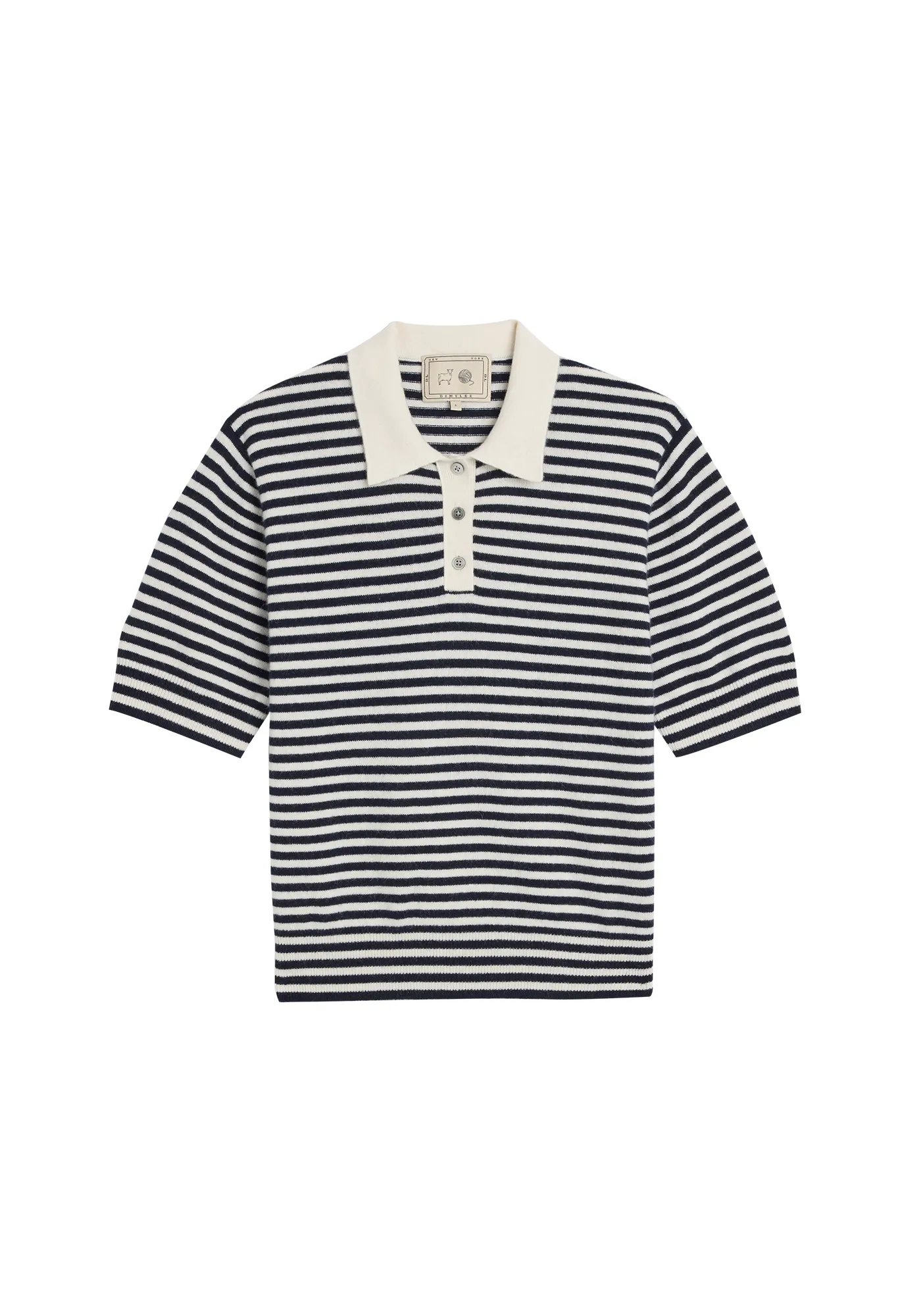 Amelia Stripe Cashmere Polo Top sold by DEMYLEE product image thumbnail 4