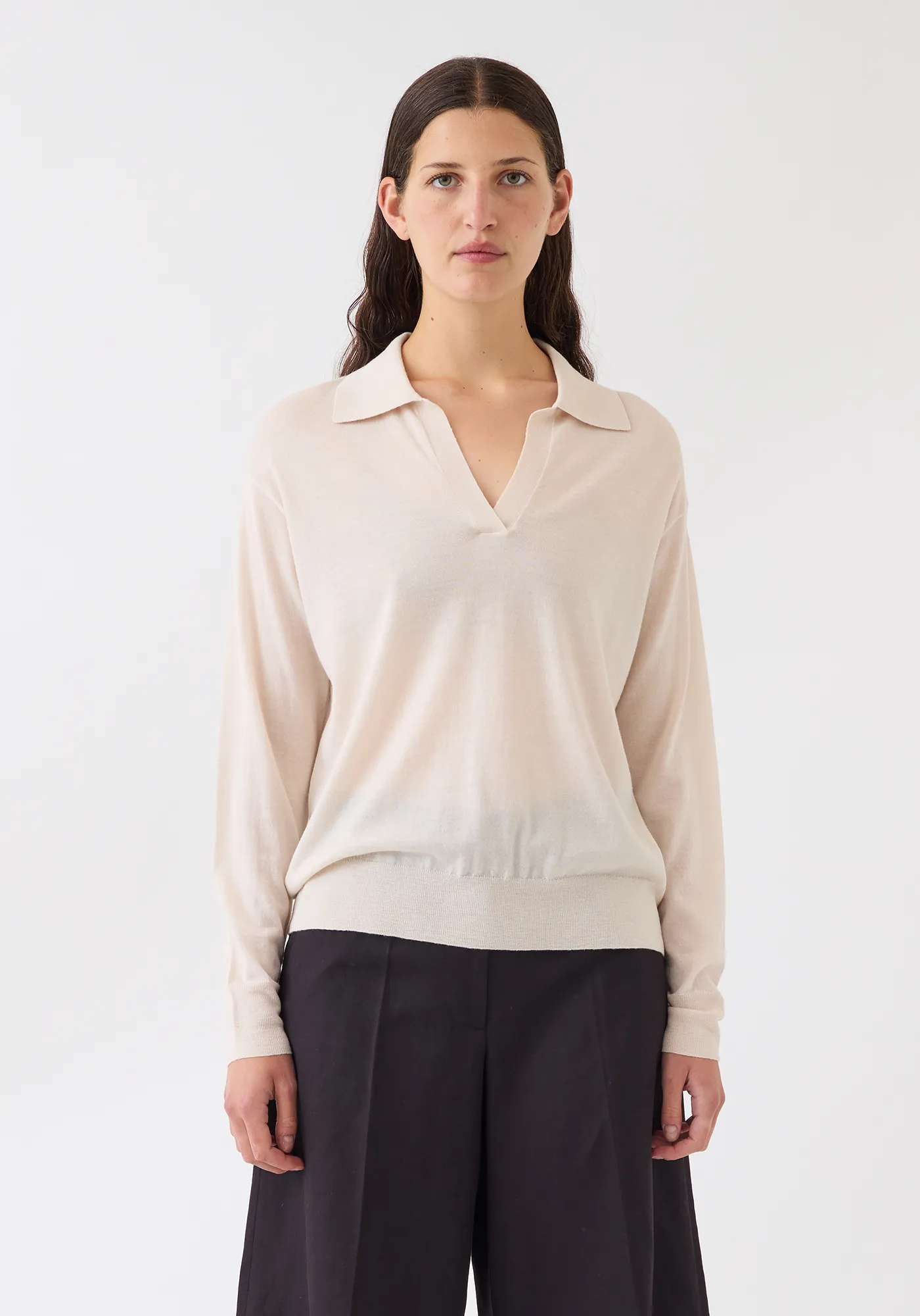 Sawyer Superfine Merino Wool Polo Sweater sold by DEMYLEE