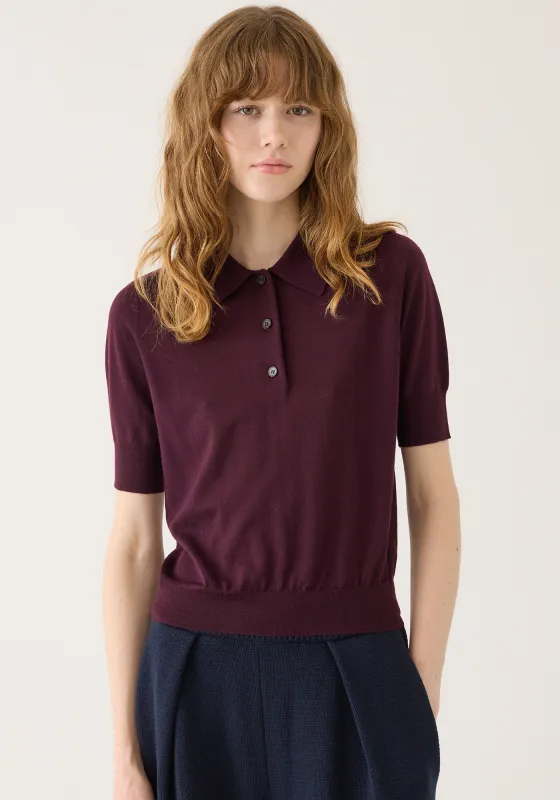 Jarvis Superfine Merino Wool Polo Top made by DEMYLEE
