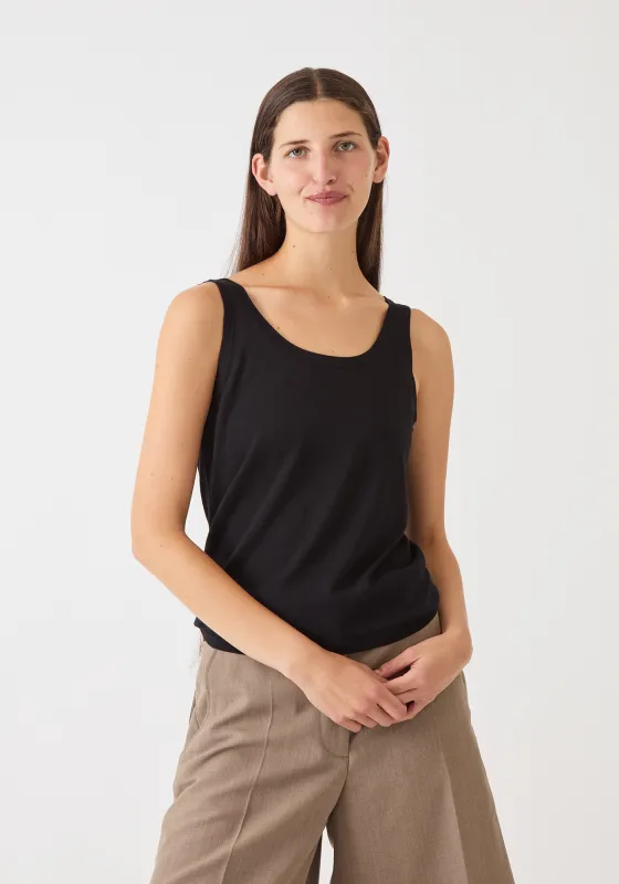 Maria Fine Pima Cotton Top - Black made by DEMYLEE