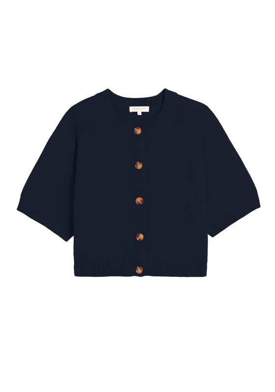Amy Cotton Cardigan - Navy sold by DEMYLEE
