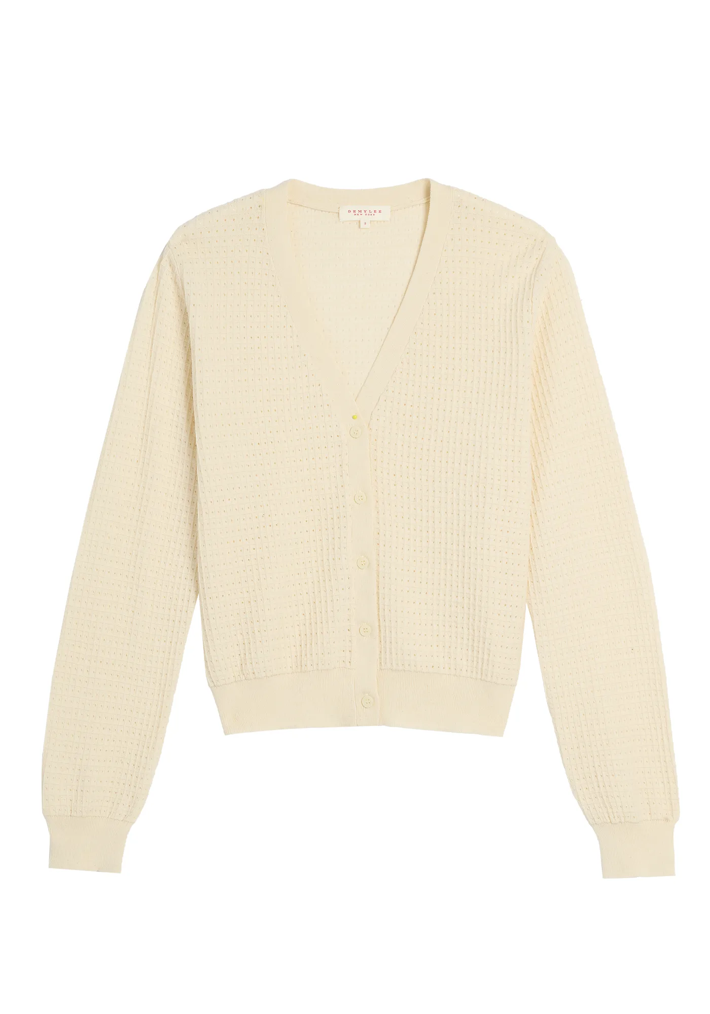 Kiki Waffle Pointelle Cotton Cardigan sold by DEMYLEE product image thumbnail 4