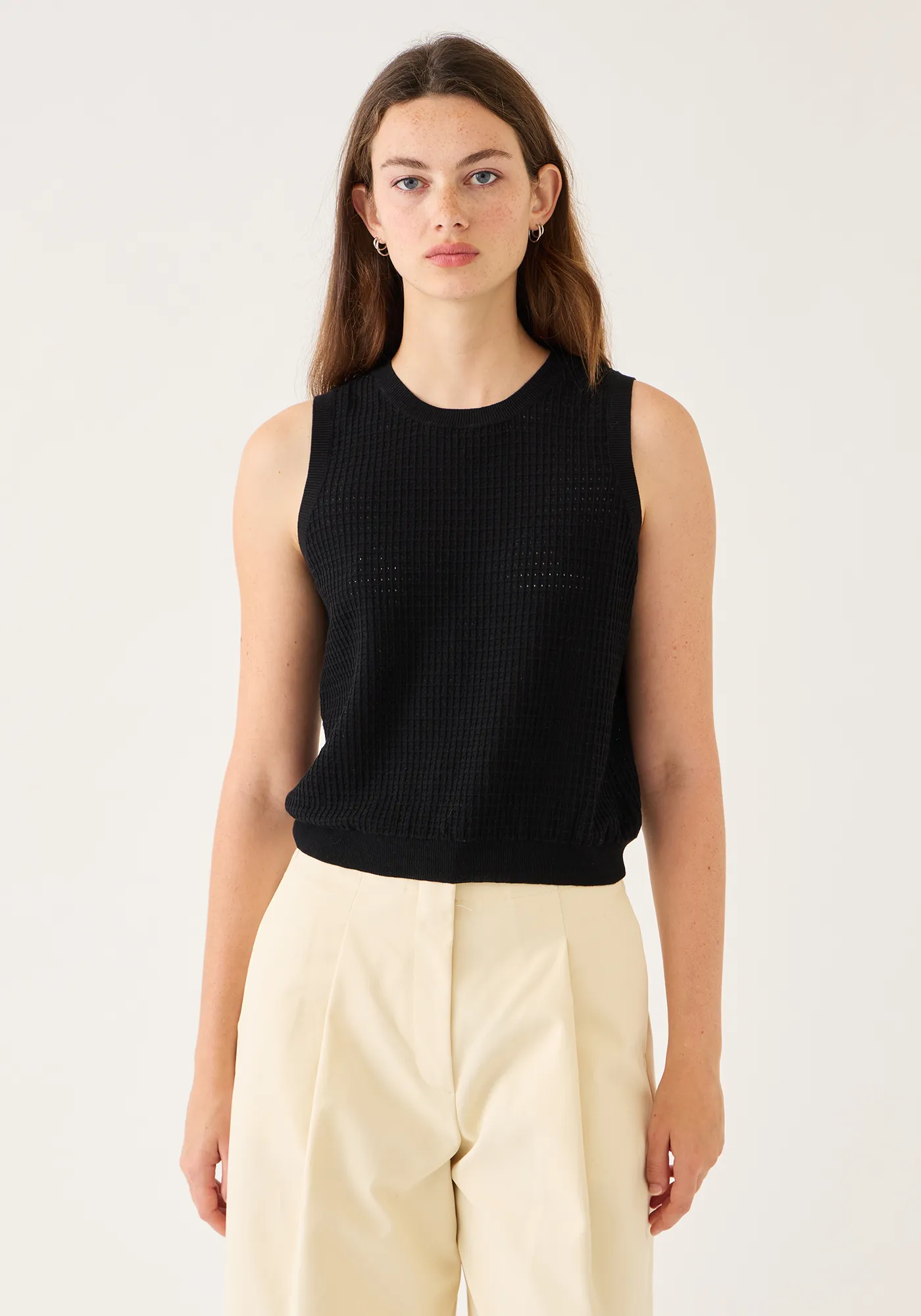 Issa Waffle Pointelle Cotton Top sold by DEMYLEE product image thumbnail 2