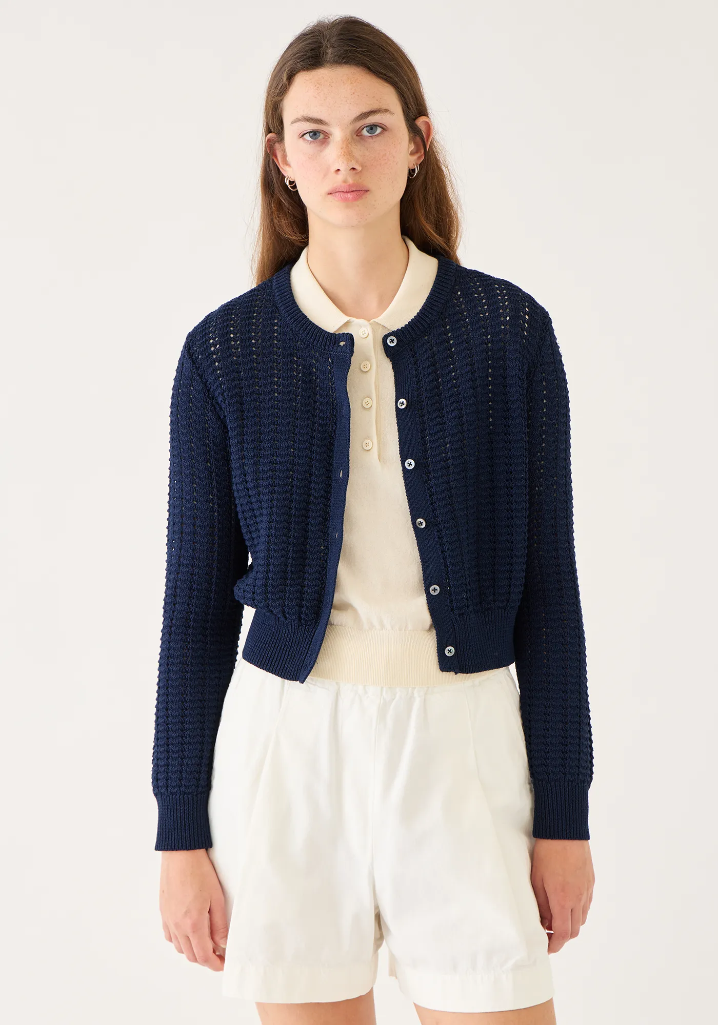 Clare Cotton Crochet Cardigan sold by DEMYLEE product image thumbnail 2