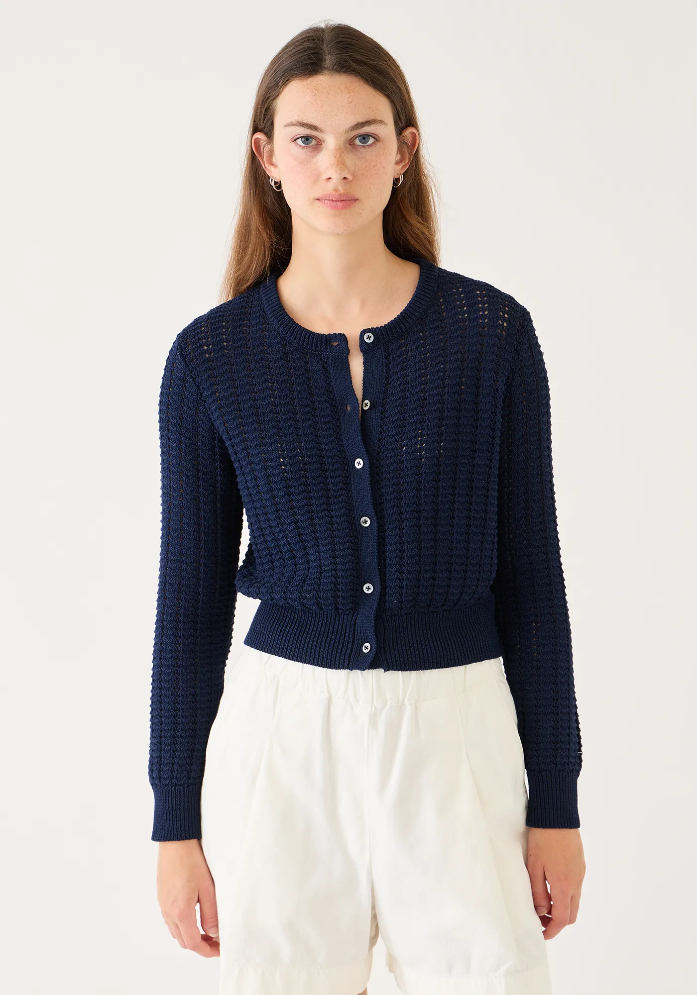 Clare Cotton Crochet Cardigan sold by DEMYLEE