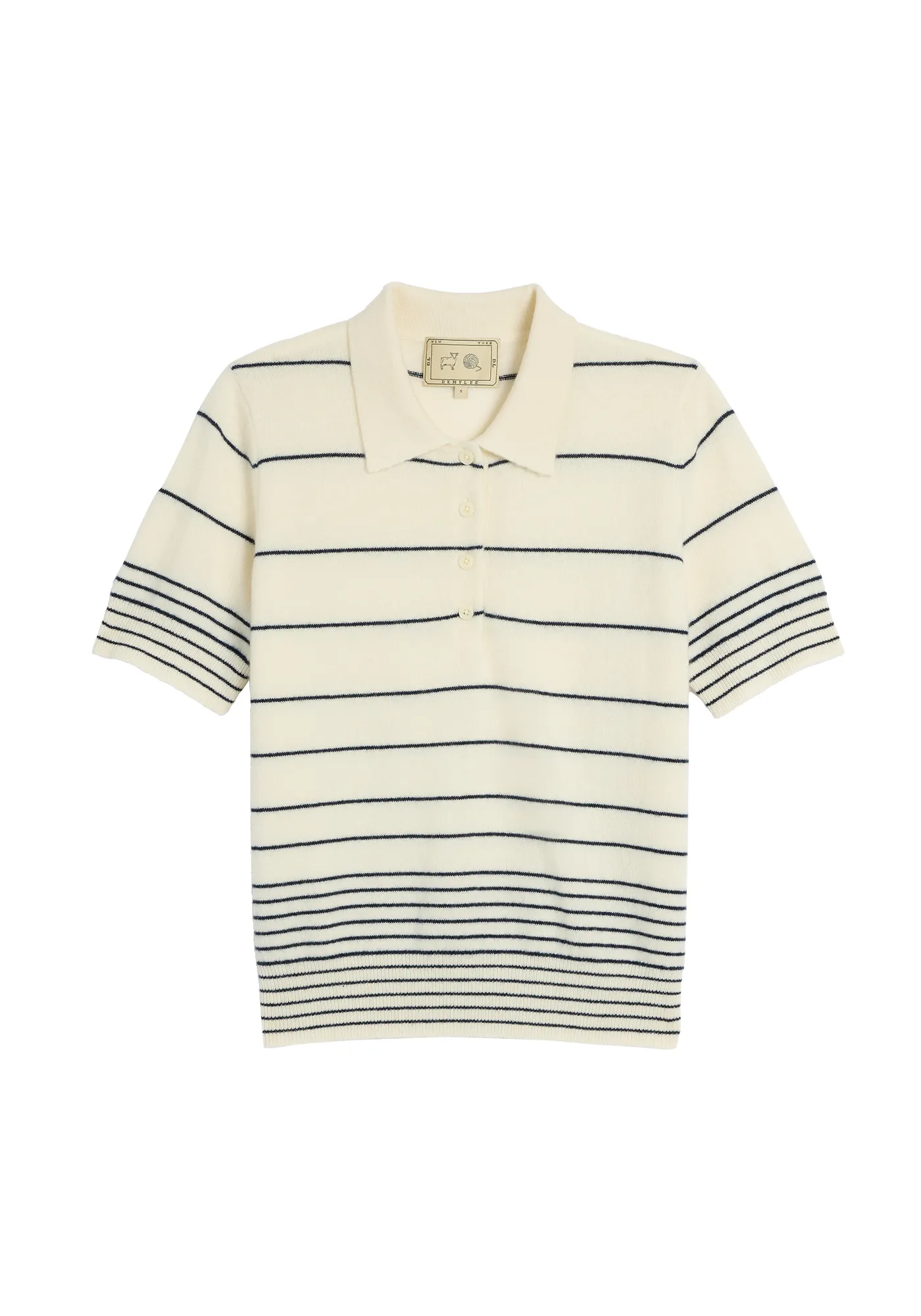 Drew Stripe Cashmere Polo sold by DEMYLEE product image thumbnail 3
