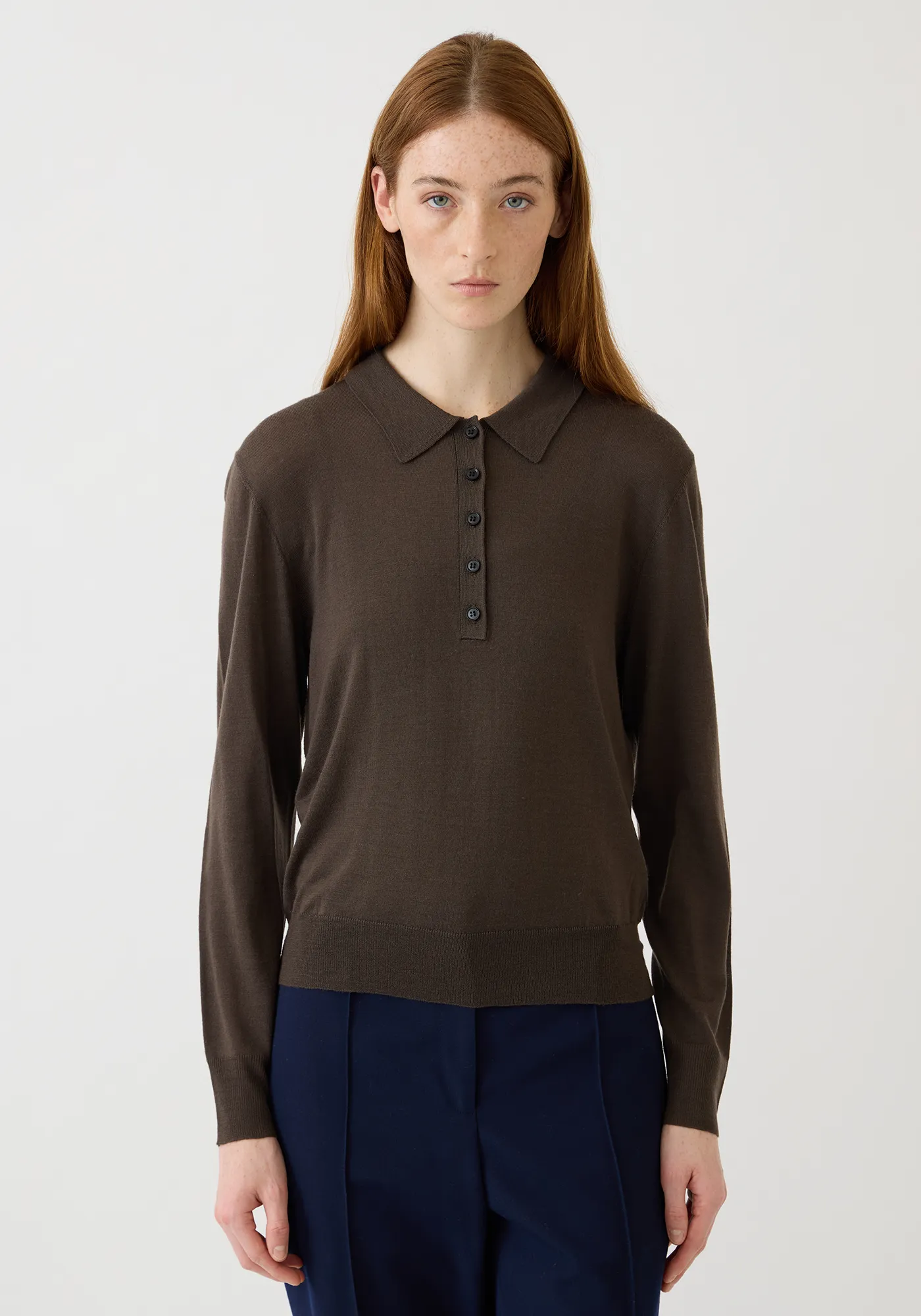 Monica Superfine Merino Wool Polo sold by DEMYLEE