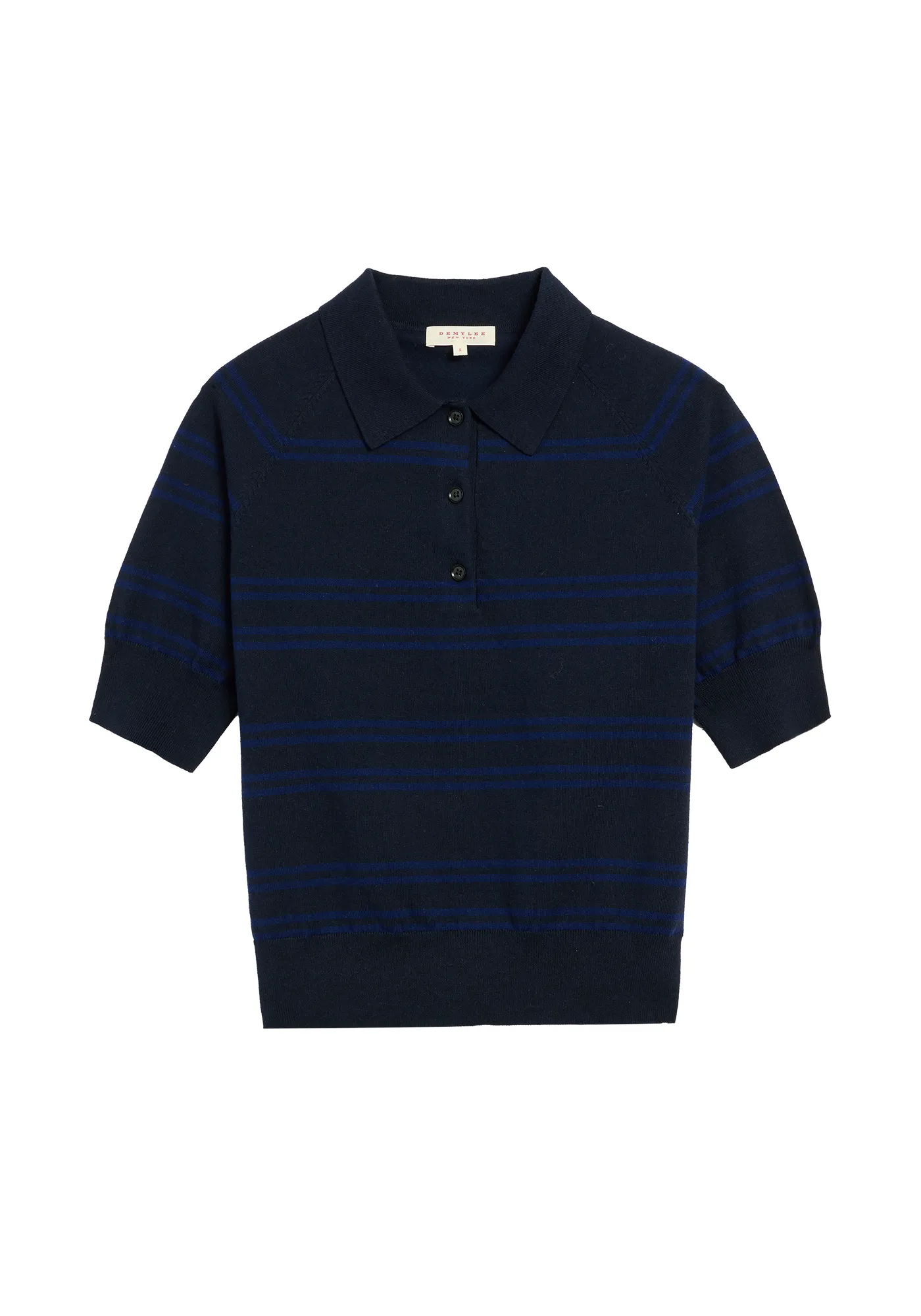 Brea Stripe Cotton Cashmere Polo Top sold by DEMYLEE product image thumbnail 4