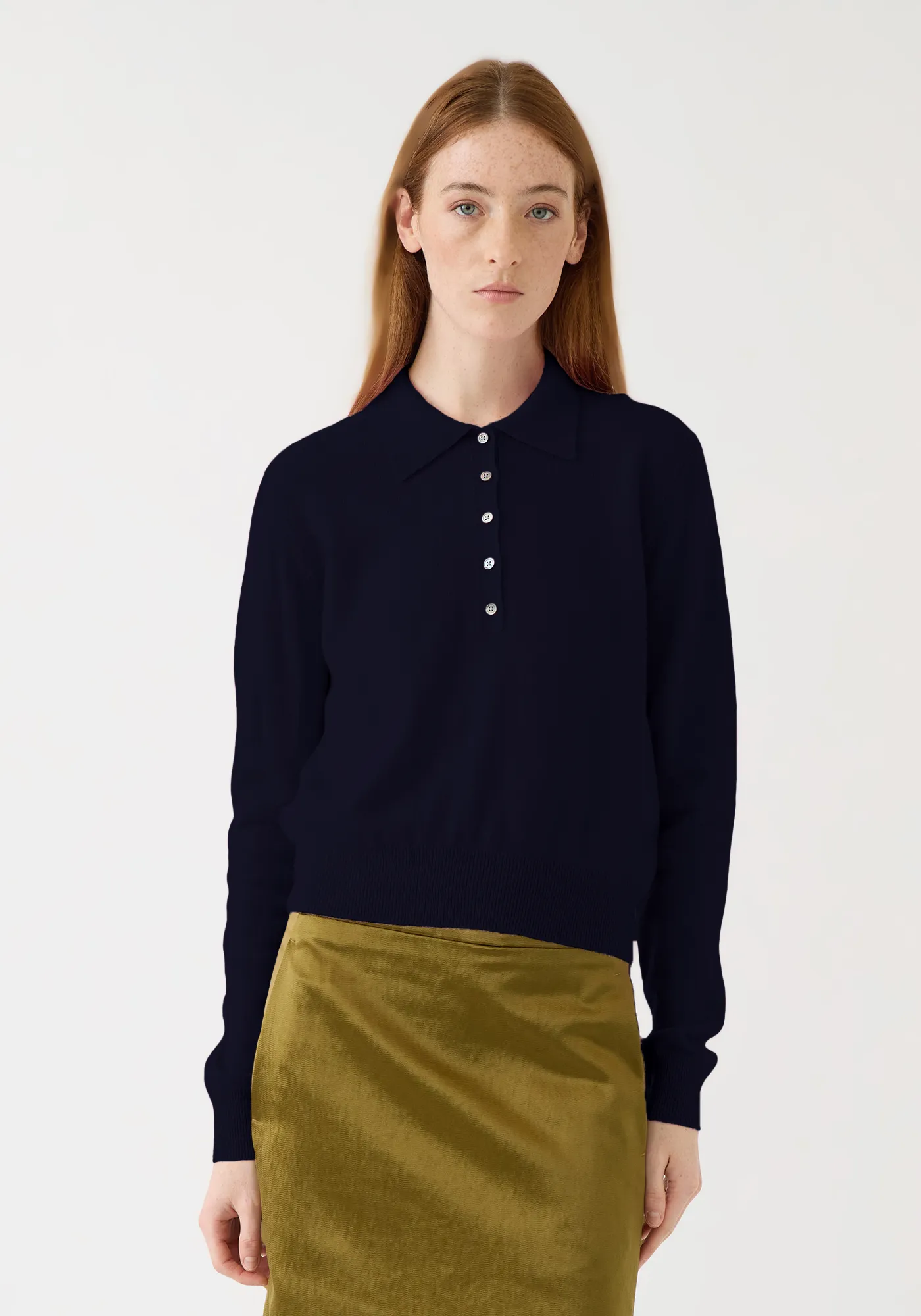 Vera Cashmere Polo Sweater sold by DEMYLEE