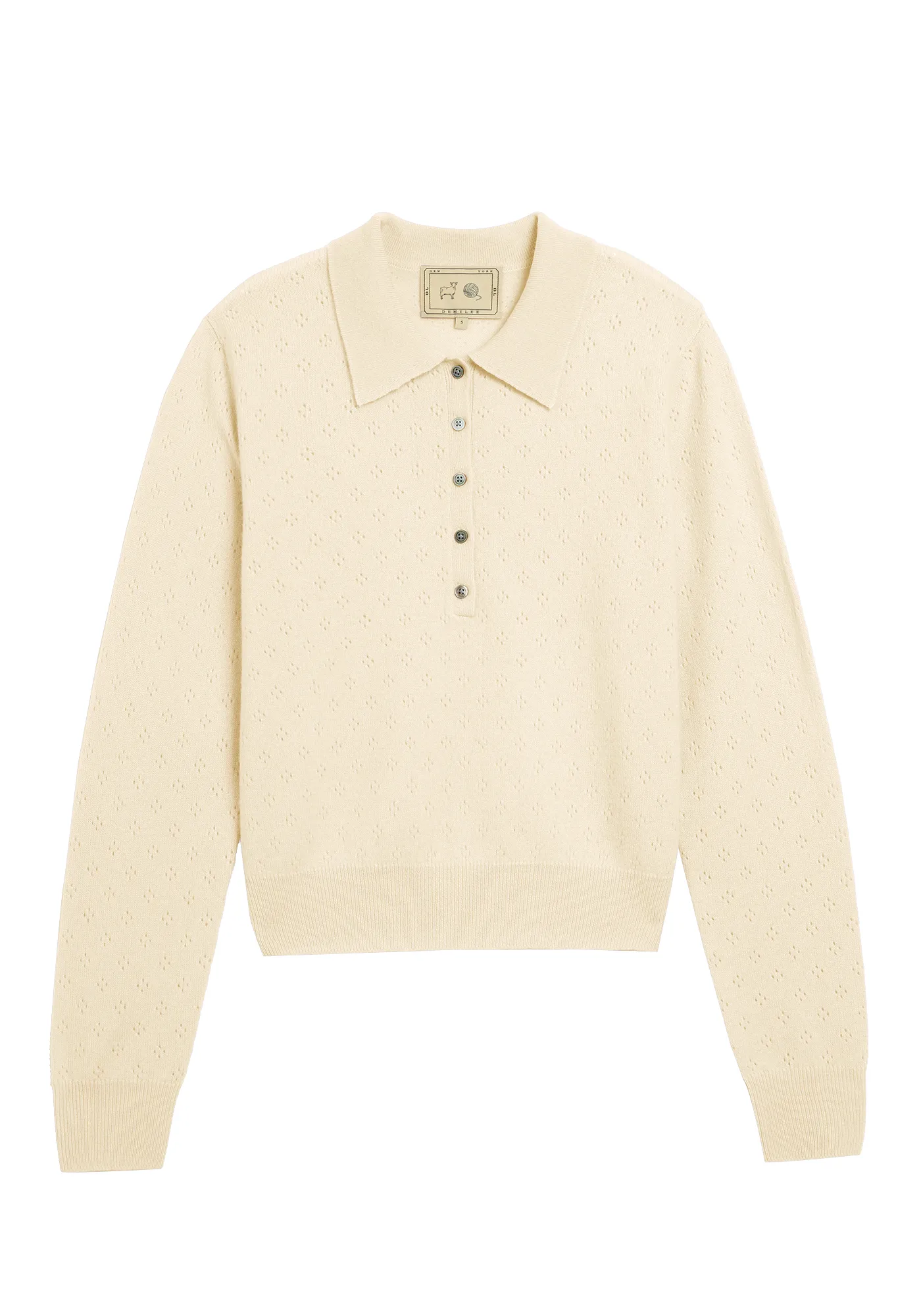 Lottie Pointelle Cashmere Polo sold by DEMYLEE product image thumbnail 2