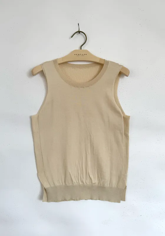Crewneck Sleeveless Top - Antique White made by DEMYLEE