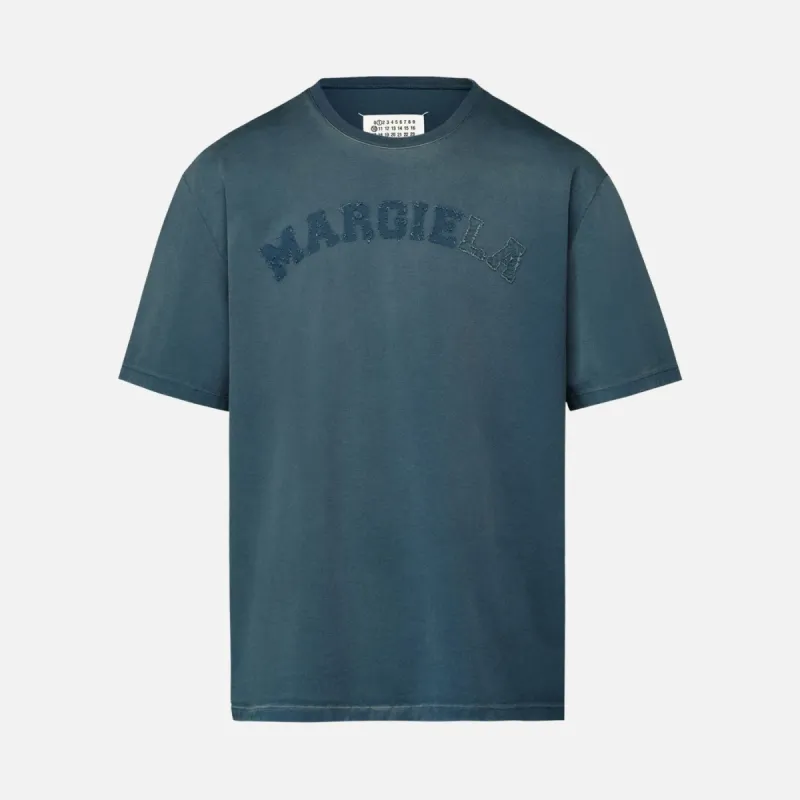 DISTRESSED HEAVY LOGO TEE - BLUE sold by Lapstone & Hammer