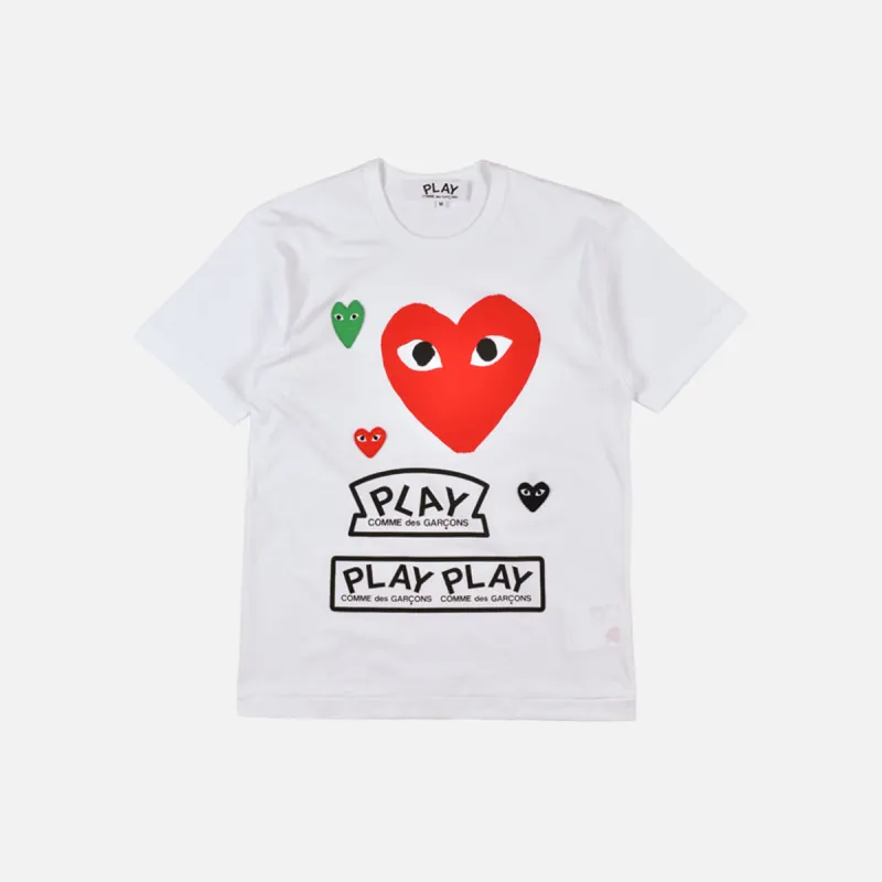 MULTI LOGO TEE - WHITE / RED sold by Lapstone & Hammer