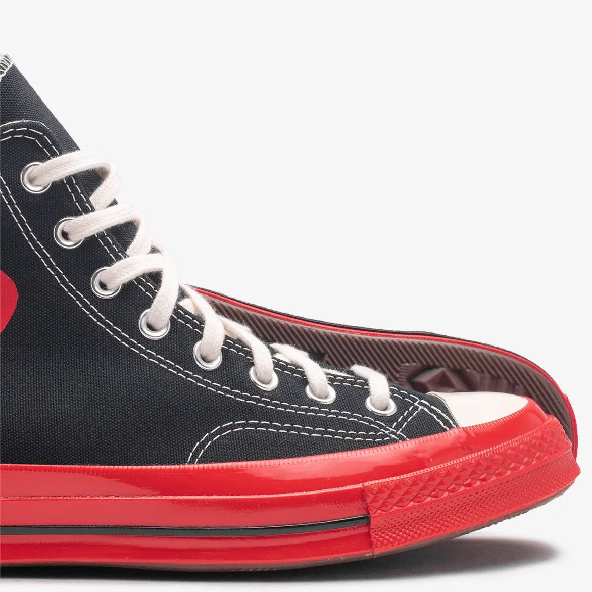 CDG PLAY X CONVERSE CHUCK 70 HIGH - BLACK / RED sold by Lapstone & Hammer product image thumbnail 4