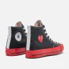 CDG PLAY X CONVERSE CHUCK 70 HIGH - BLACK / RED sold by Lapstone & Hammer