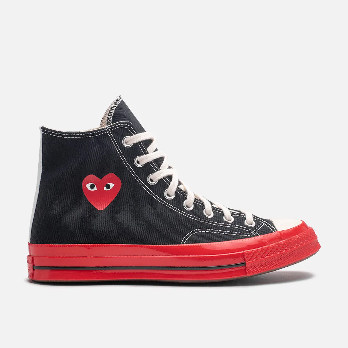 CDG PLAY X CONVERSE CHUCK 70 HIGH - BLACK / RED sold by Lapstone & Hammer