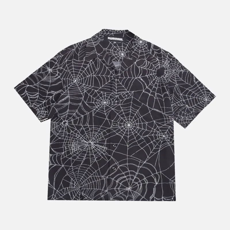 SPIDERWEB HAWAIIAN SHIRT - BLACK sold by Lapstone & Hammer