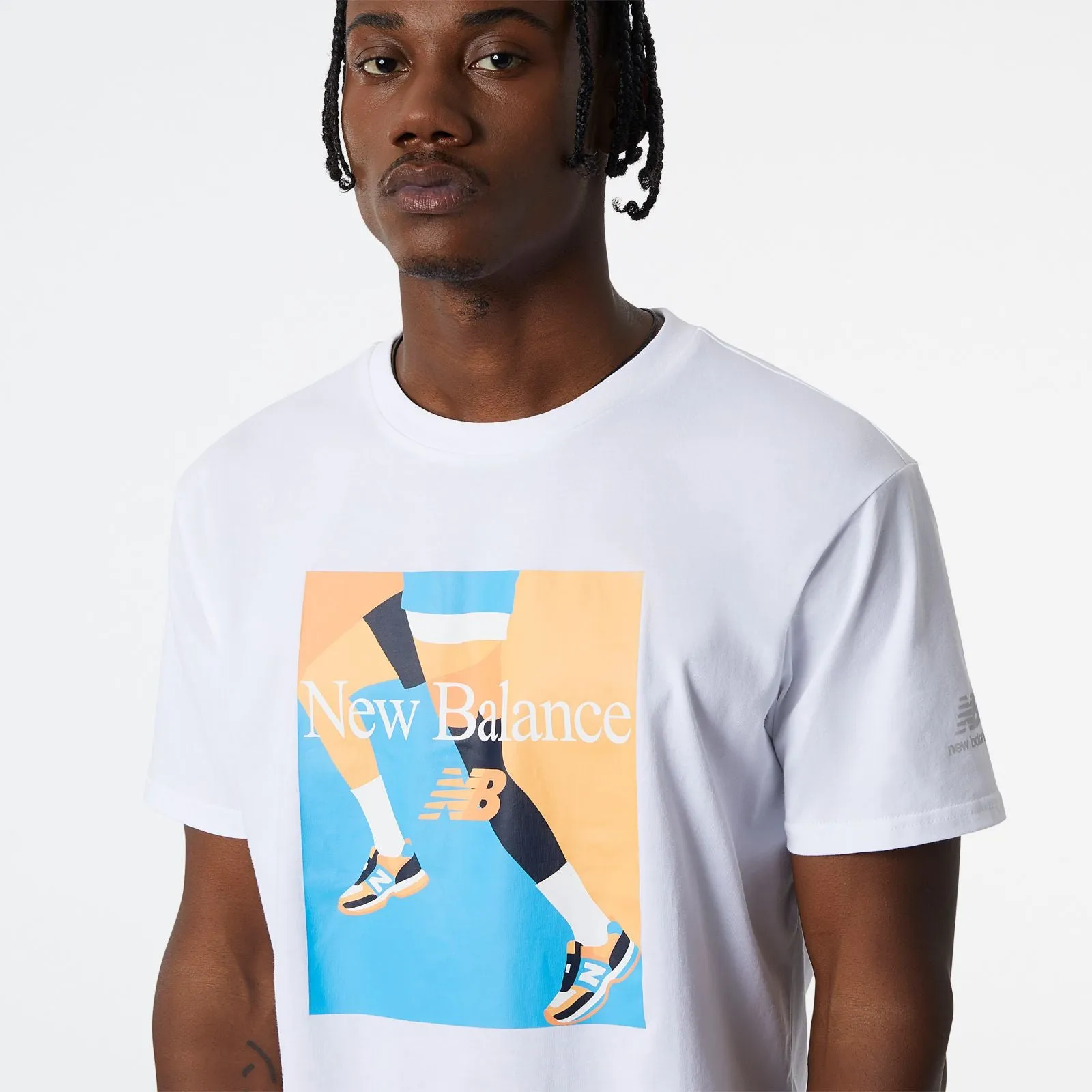 NB Essentials Celebrate Run Tee - WHITE sold by Lapstone & Hammer product image thumbnail 4