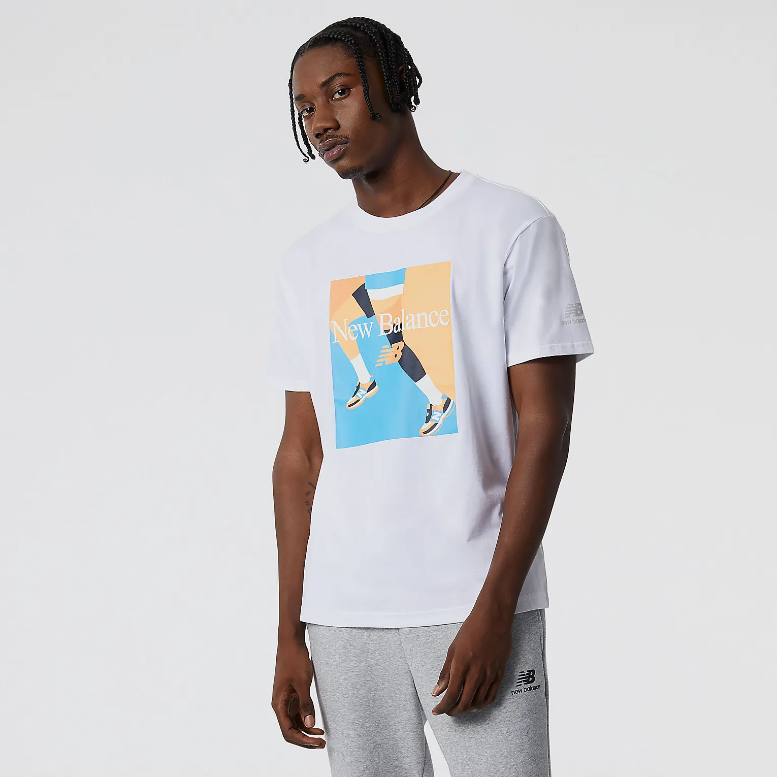 NB Essentials Celebrate Run Tee - WHITE sold by Lapstone & Hammer