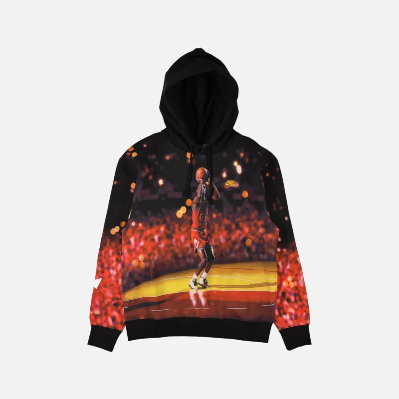 ALLOVER PRINT FLEECE HOODIE - BLACK sold by Lapstone & Hammer