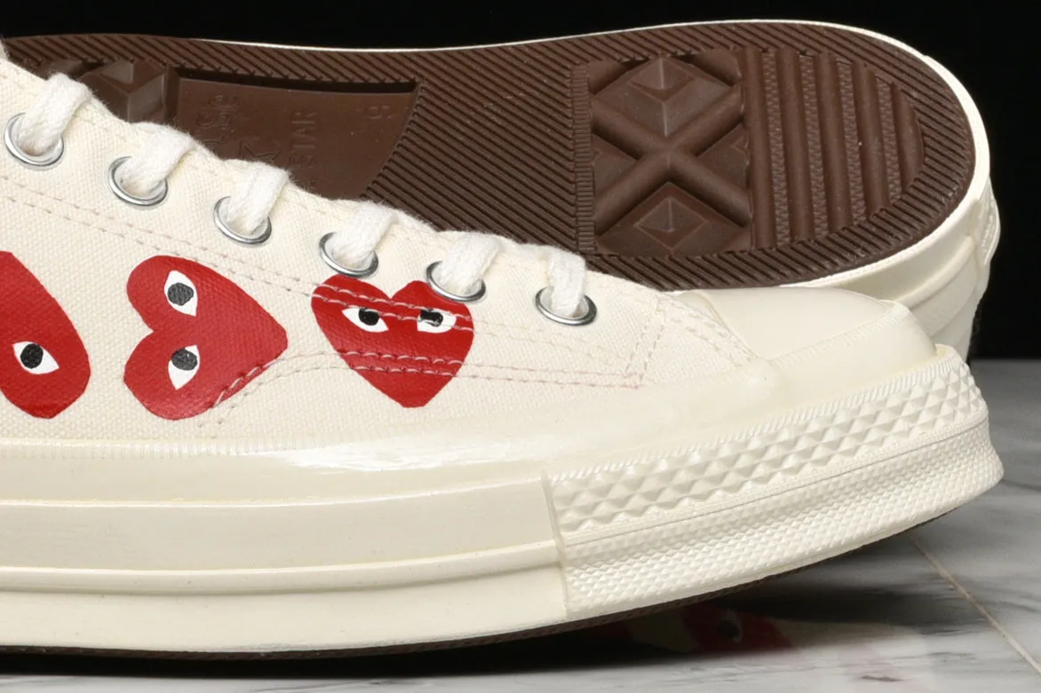 CDG PLAY X CONVERSE MULTI HEART CHUCK 70 PLAY OX - WHITE sold by Lapstone & Hammer product image thumbnail 4