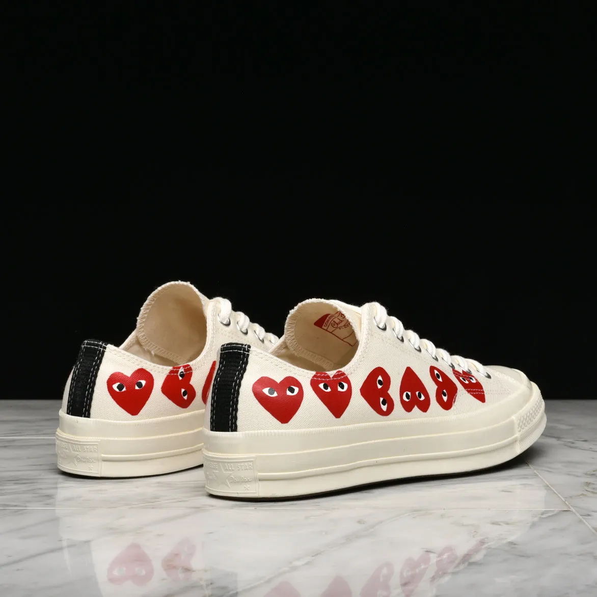 CDG PLAY X CONVERSE MULTI HEART CHUCK 70 PLAY OX - WHITE sold by Lapstone & Hammer product image thumbnail 3