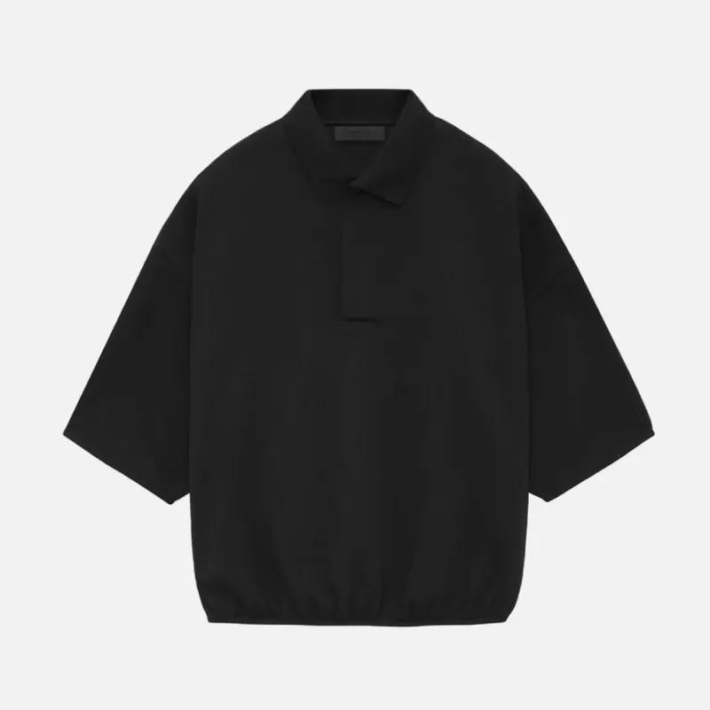 ESSENTIALS 3/4 SLEEVE POLO - BLACK sold by Lapstone & Hammer