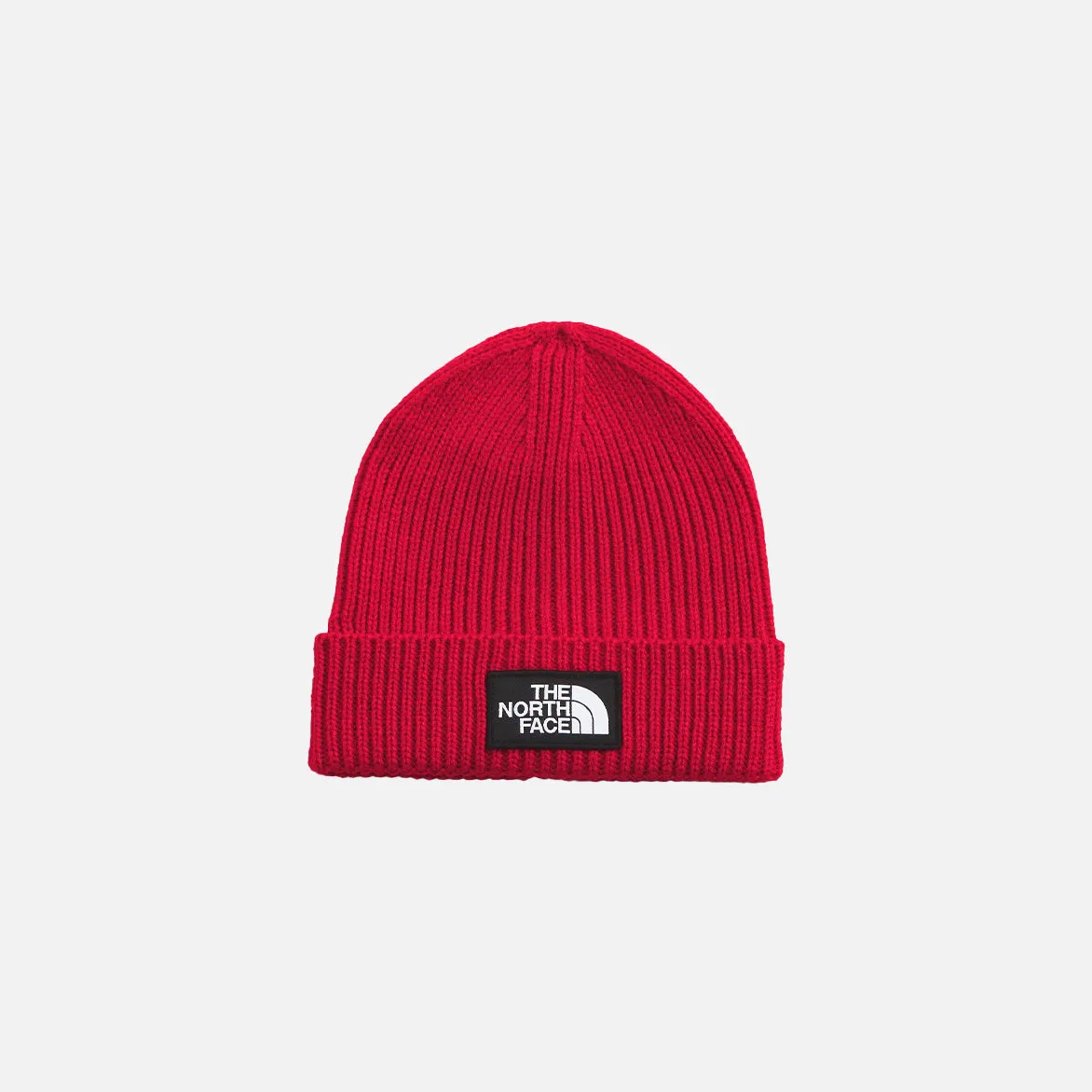TNF™ LOGO BOX CUFFED BEANIE - RED sold by Lapstone & Hammer
