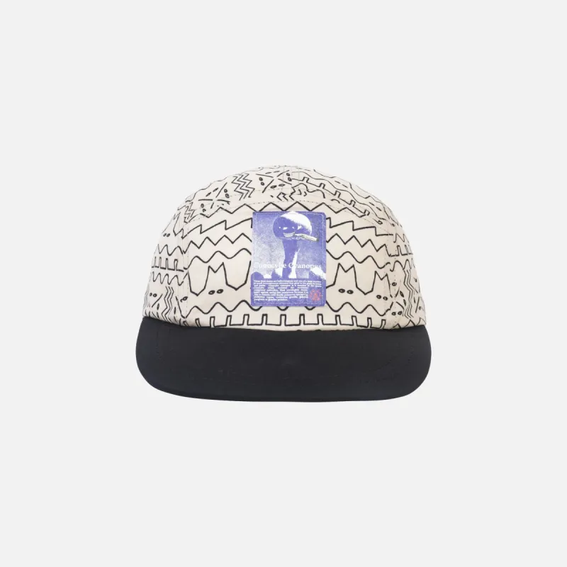 SHROOMER 4 PANEL HAT - CREAM / BLACK sold by Lapstone & Hammer