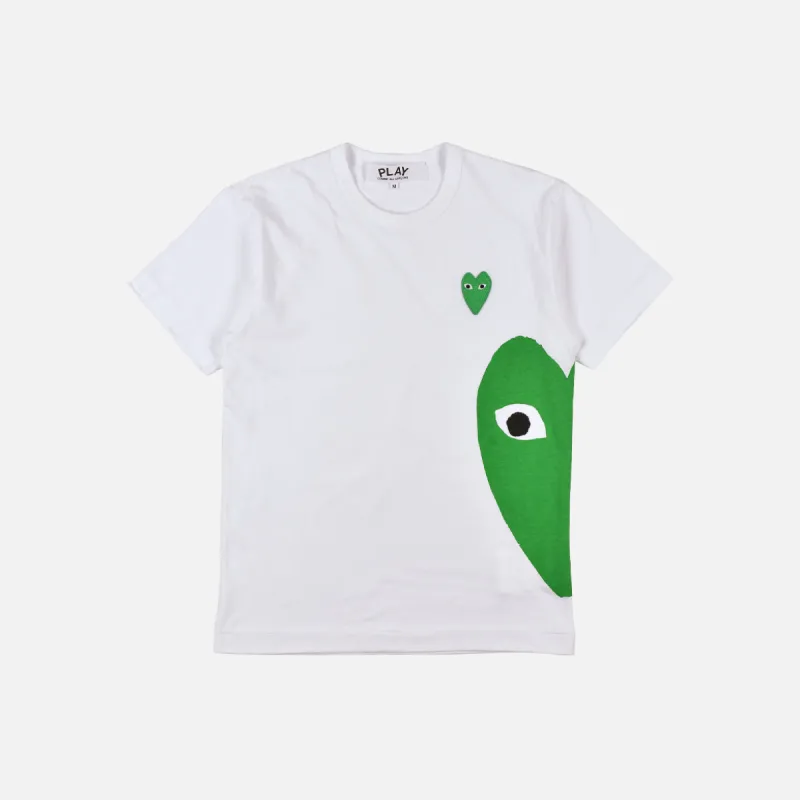 SIDE HEART TEE - WHITE / GREEN sold by Lapstone & Hammer