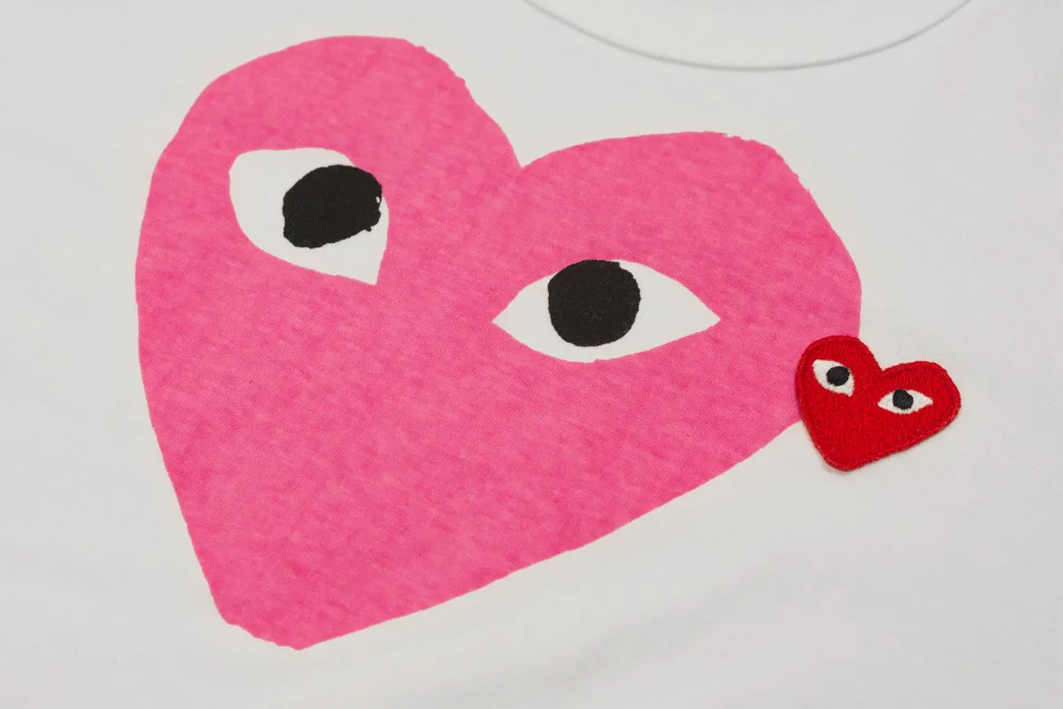 DOUBLE HEART LOGO TEE - WHITE / PINK sold by Lapstone & Hammer product image thumbnail 3