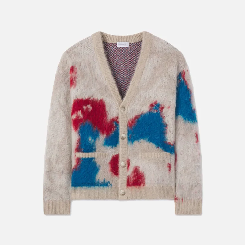 MOHAIR JACQUARD CARDIGAN - BIRDS EYE sold by Lapstone & Hammer