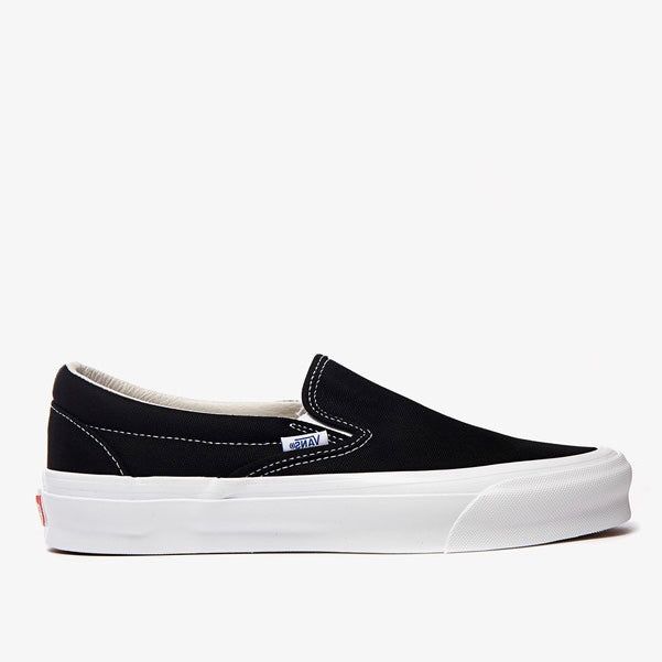VANS VAULT OG CLASSIC SLIP-ON - BLACK / TRUE WHITE sold by Lapstone & Hammer