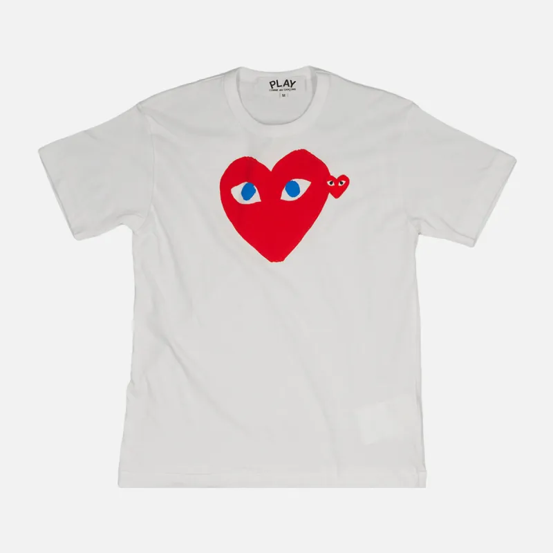 DOUBLE HEART LOGO TEE - WHITE / RED / BLUE sold by Lapstone & Hammer