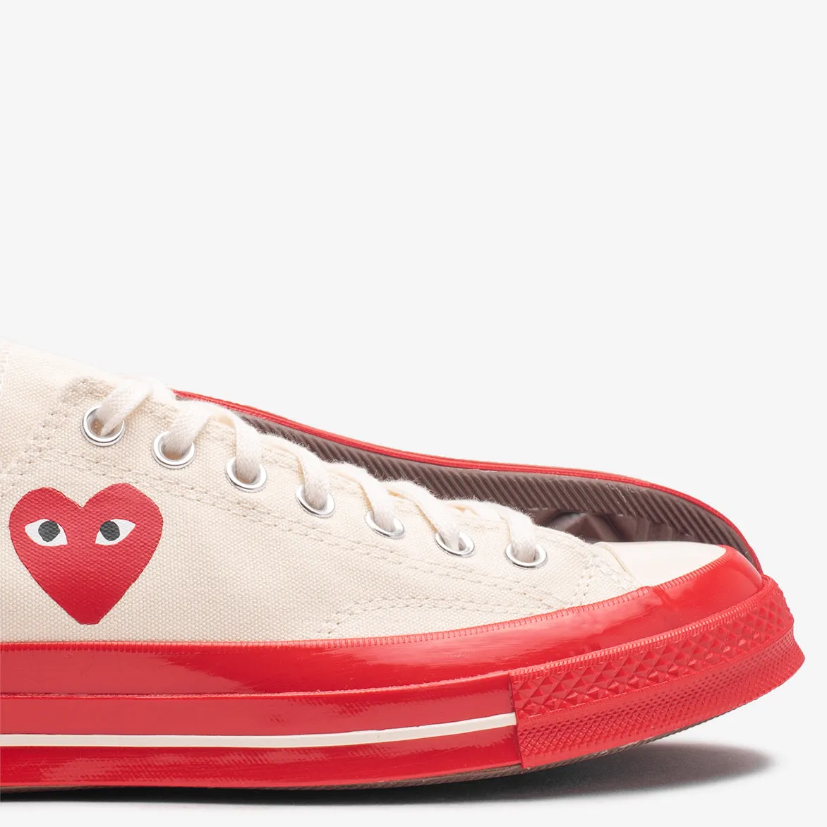 CDG PLAY X CONVERSE CHUCK 70 OX - PRISTINE / RED sold by Lapstone & Hammer product image thumbnail 4