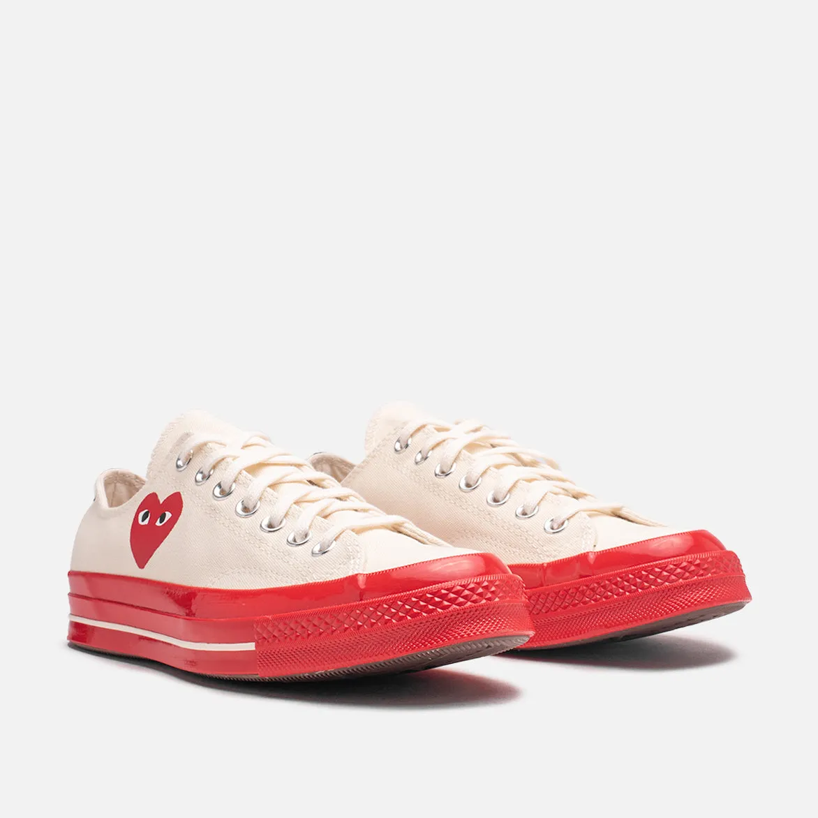 CDG PLAY X CONVERSE CHUCK 70 OX - PRISTINE / RED sold by Lapstone & Hammer product image thumbnail 2