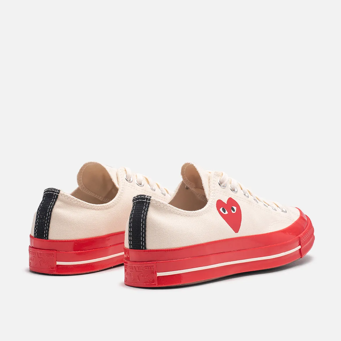 CDG PLAY X CONVERSE CHUCK 70 OX - PRISTINE / RED sold by Lapstone & Hammer product image thumbnail 3