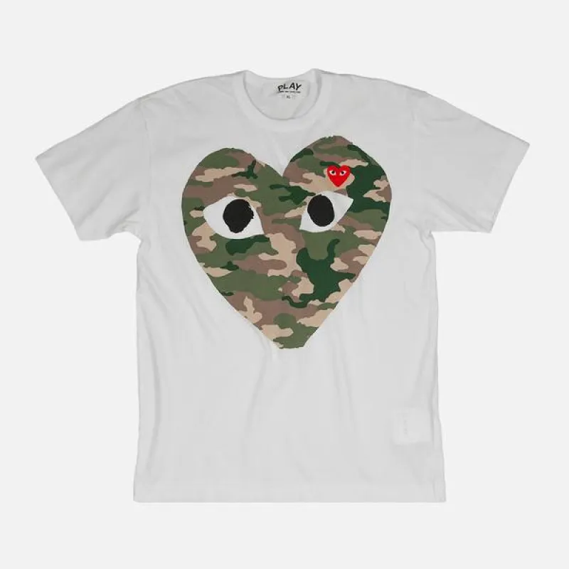 CAMO HEART TEE - WHITE / CAMO sold by Lapstone & Hammer