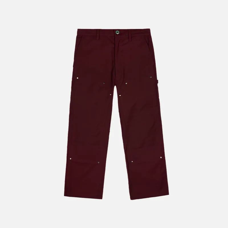 MOLESKIN DOUBLE KNEE PANT - BURGUNDY made by Brain Dead