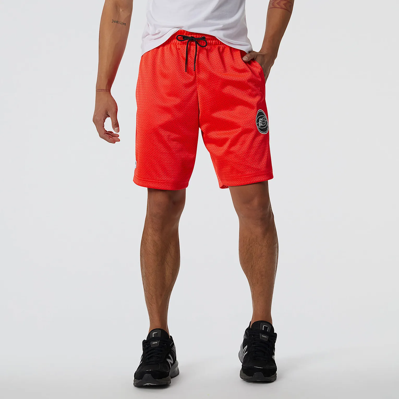 NB Essential BBall Short - energy red sold by Lapstone & Hammer