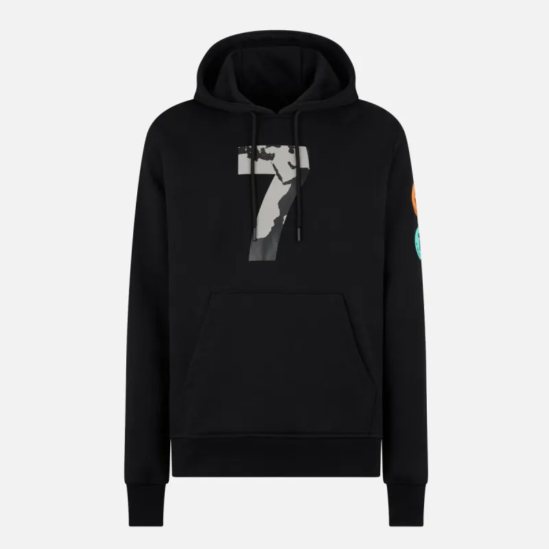 COMPOUND X SAVE THE DUCK "7" HOODIE - BLACK / GREY sold by Lapstone & Hammer