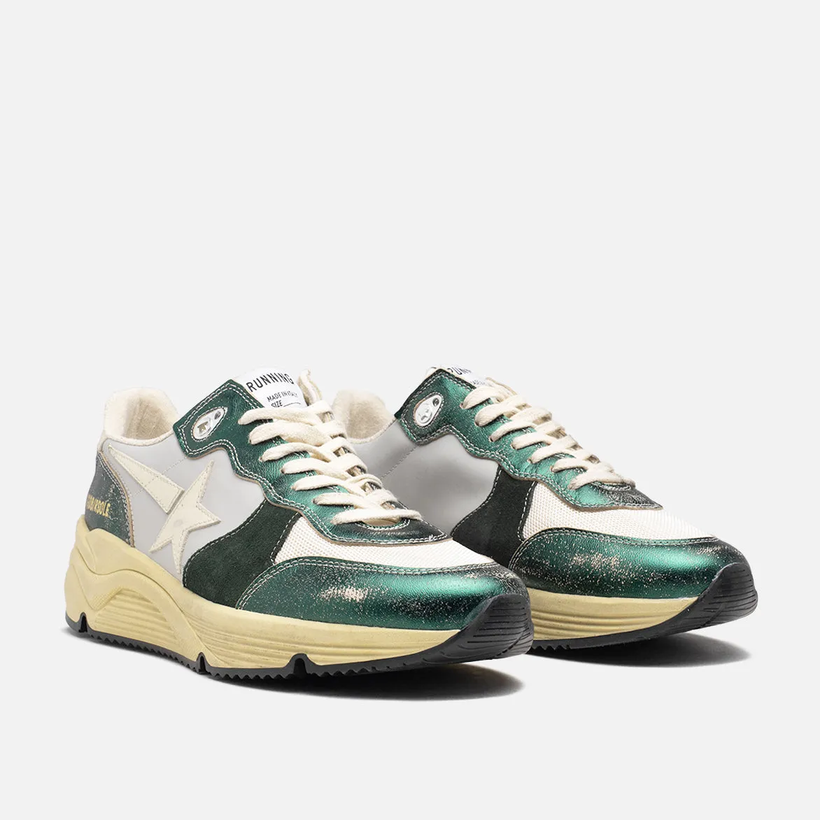RUNNING SOLE - GREEN / CREAM / SILVER / IVORY sold by Lapstone & Hammer product image thumbnail 2