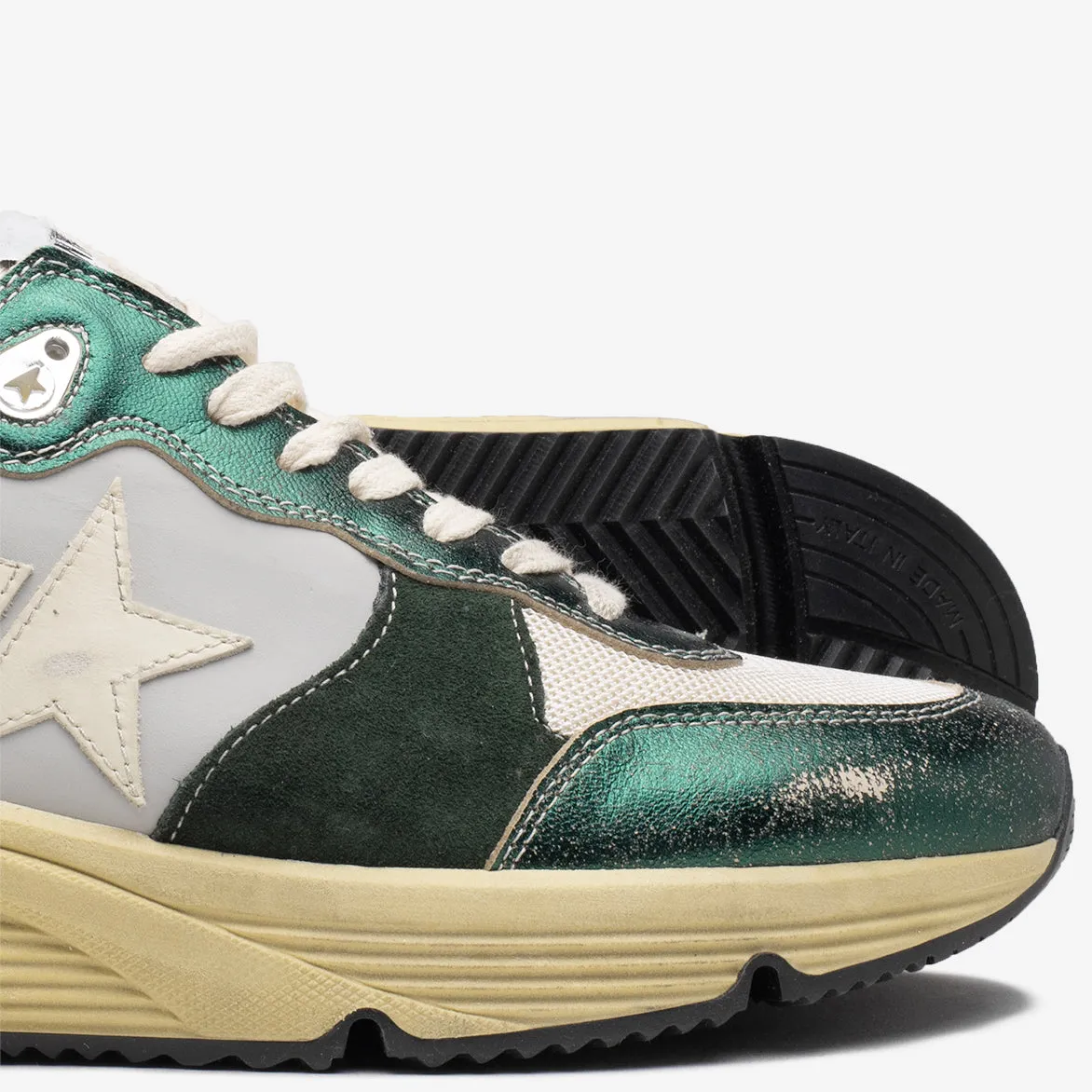 RUNNING SOLE - GREEN / CREAM / SILVER / IVORY sold by Lapstone & Hammer product image thumbnail 3