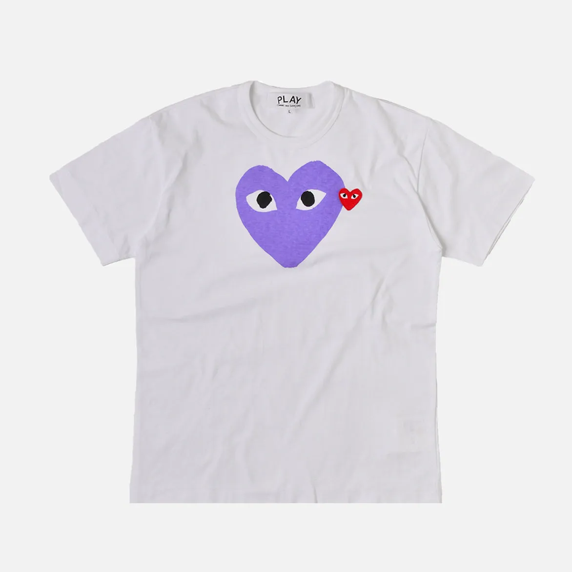 DOUBLE HEART LOGO TEE - WHITE / PURPLE sold by Lapstone & Hammer