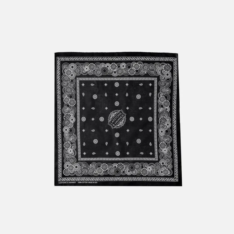 LAPSTONE STACK DECO BANDANA - BLACK / WHITE sold by Lapstone & Hammer
