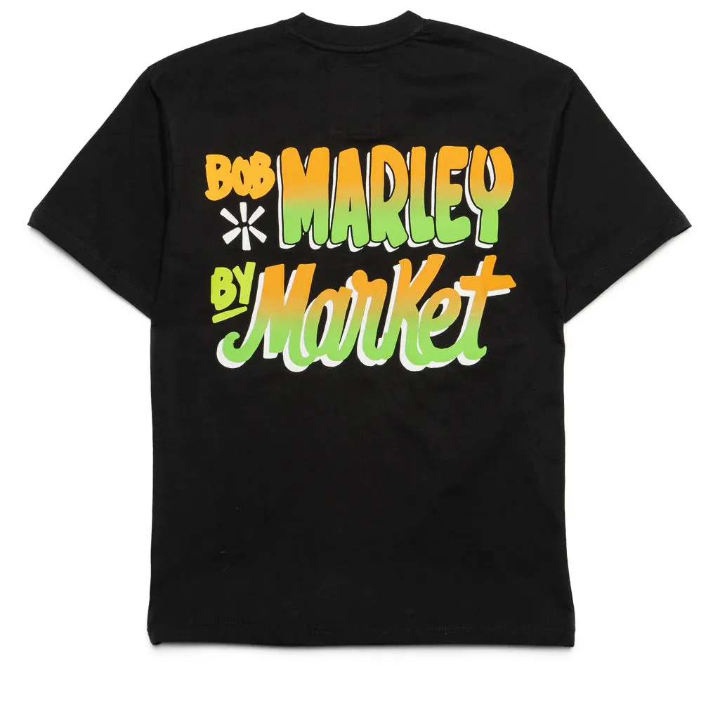BOB MARLEY SOCCER T-SHIRT - BLACK sold by Lapstone & Hammer product image thumbnail 2