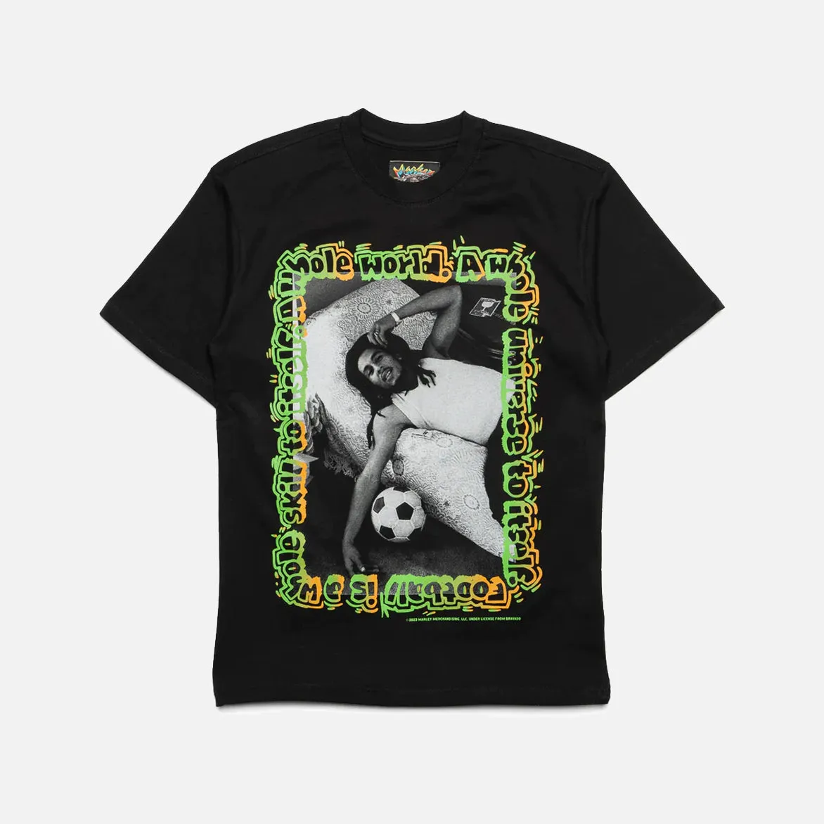 BOB MARLEY SOCCER T-SHIRT - BLACK sold by Lapstone & Hammer