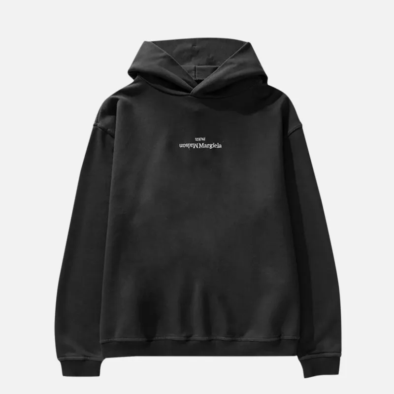 UPSIDE DOWN LOGO HOODIE - BLACK sold by Lapstone & Hammer
