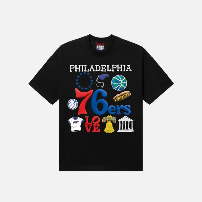 MARKET 76ERS TEE - BLACK sold by Lapstone & Hammer
