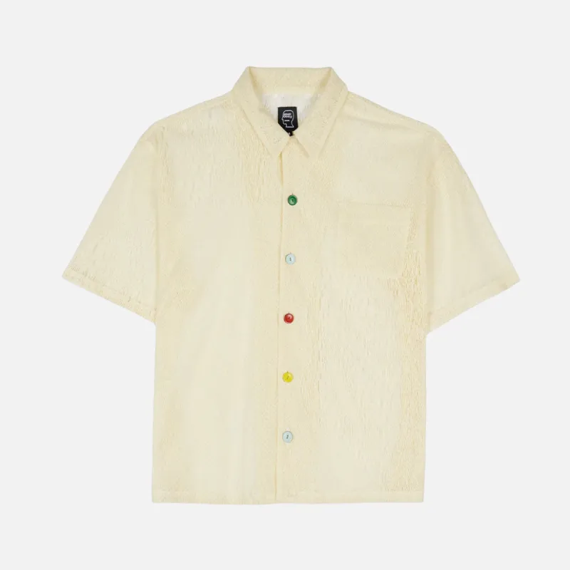 ENGINEERED MESH SHORT SLEEVE BUTTON UP - NATURAL sold by Lapstone & Hammer
